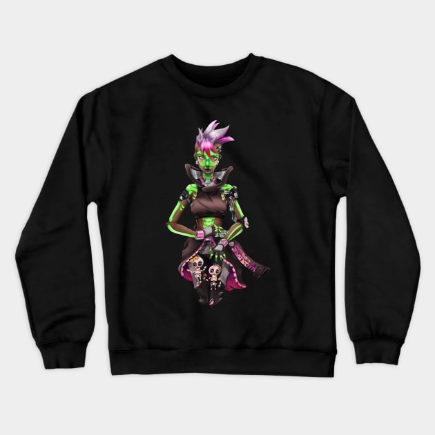 Overwatch sombra with puppets Crewneck Sweatshirt by Joestar_san